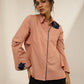 SHIRT WITH BACK DRAPE AND CONTRUCTED SLEEVE
