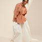 TOP WITH PLEATED FRONT AND PLACKET
