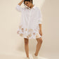 SHIRT-DRESS  EMBROIDERED FLARE HEM