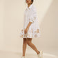 SHIRT-DRESS  EMBROIDERED FLARE HEM