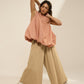 PANTS WITH OVERLAP FLARE & POCKET