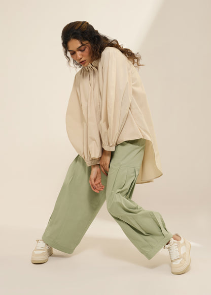 PANTS WITH SIDE PLEAT & POCKET