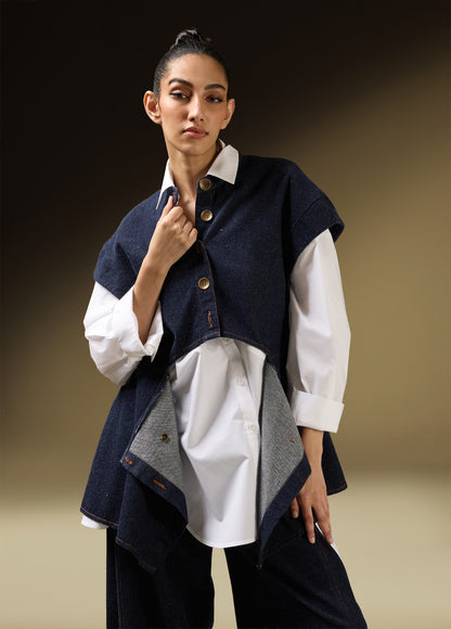 SHOULDER JACKET WITH PANEL DETAILS