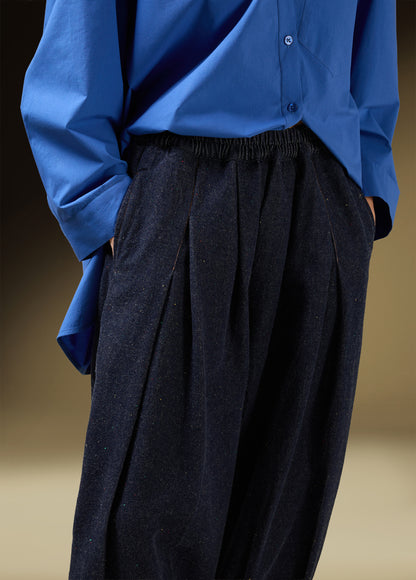 PANTS WITH FRONT AND HEM PLEATS