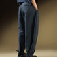 PANTS WITH BACK OVERLAP AND TIE DETAIL