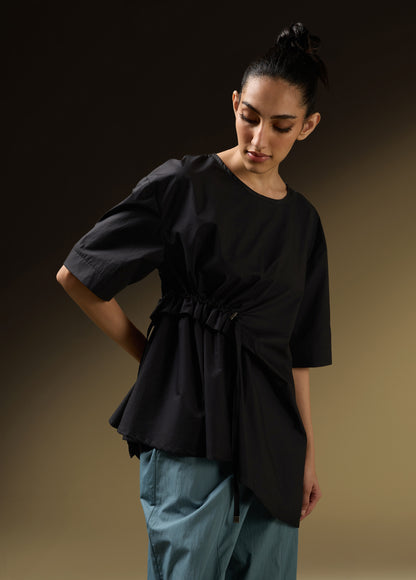 ASYMMETRICAL TOP WITH SIDE ROUCHE DETAIL