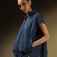 JACKET WITH SIDE OVERLAP PANEL AND BACK PLEAT