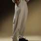 PANTS WITH BACK OVERLAP AND TIE DETAIL