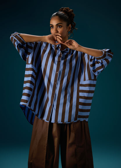 SHIRT WITH YOKE & BACK PLEAT