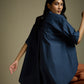 HIGH-LO TOP WITH FLARE AND PLEATED SLEEVE