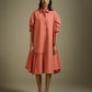 SHIRT-DRESS WITH LAYERED PANELS