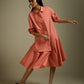 SHIRT-DRESS WITH LAYERED PANELS