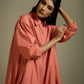 SHIRT-DRESS WITH LAYERED PANELS