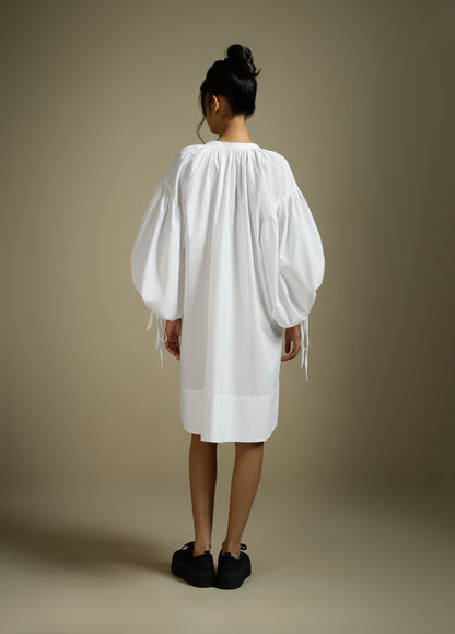 OVERSIZED DRESS WITH EXAGGERATED BALLOON SLEEVES