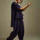 HIGH-LO TOP WITH FLARE AND PLEATED SLEEVE