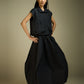 SHORT SHIRT WITH PLEATS AND ROUCHE HEM