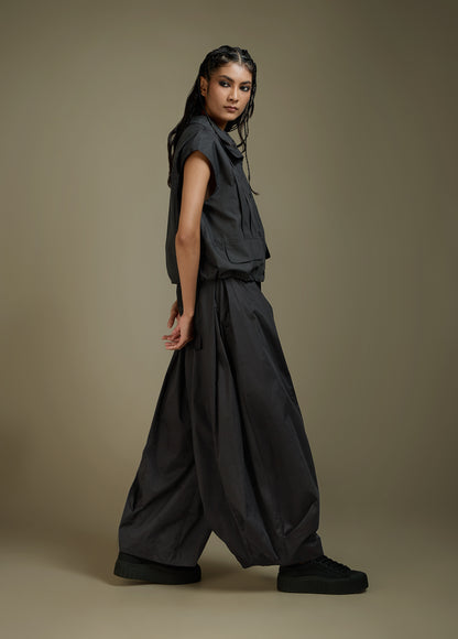 PANTS WITH COWL DRAPE