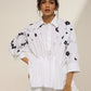 TOP WITH PLEATED FRONT AND PLACKET