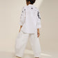 TOP WITH PLEATED FRONT AND PLACKET