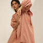 OFF-SHOULDER DRESS WITH BALLOON SLEEVE & TIE-UPS