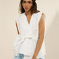SLEEVELESS TOP WITH FRONT PLEAT DRAPE