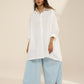 OVERSIZED SHIRT WITH GATHERS ON BACK YOKE