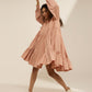 LAYERED FLARE DRESS WITH GATHERS
