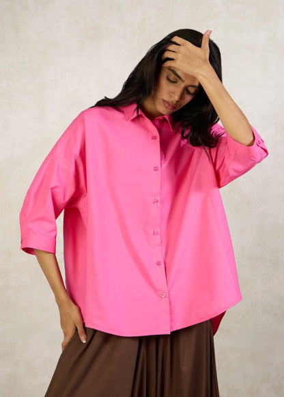 SHIRT WITH YOKE & BACK PLEAT