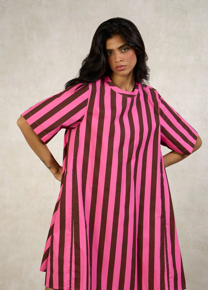 DRESS WITH FLARE & SIDE PANEL