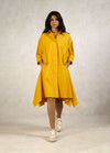 SHIRT DRESS WITH ASYMMETRICAL PANELS