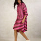 SHIRT DRESS WITH ASYMMETRICAL PANELS
