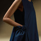SLEEVELESS DRESS WITH SHOULDER PANEL AND ROUCHE POCKET DETAIL