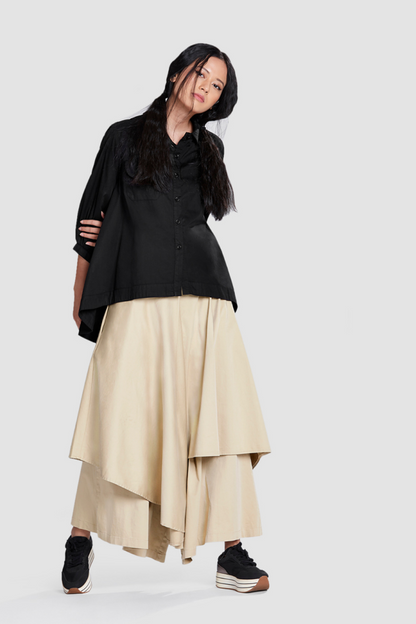 HIGH-LO TOP WITH BACK ZIP TOP