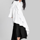 ASYMMETRICAL SHIRT WITH FRILL PANEL DETAIL