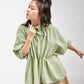 TOP WITH PLEATED FRONT AND PLACKET