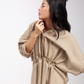 TOP WITH PLEATED FRONT AND PLACKET