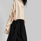 HIGH-LO SHIRT WITH GATHERED SLEEVES