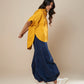 PANTS WITH COWL AND PLEAT HEM