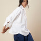 TOP V NECK WITH FRONT PLEAT PANEL AND ELASTIC BACK