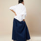 TOP V NECK WITH FRONT PLEAT PANEL AND ELASTIC BACK