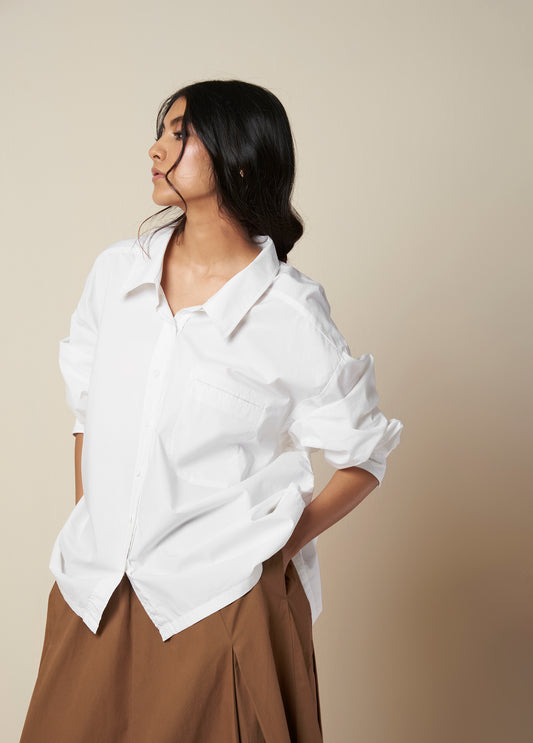 OVERSIZED SHIRT WITH BACK PLEAT