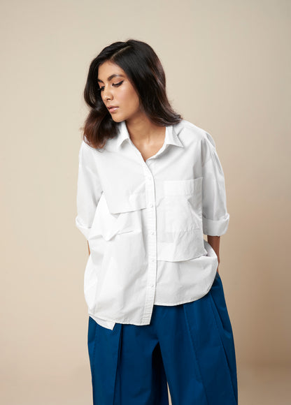 SHIRT UNEVEN HEM AND DRAPE