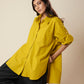 OVERSIZED SHIRT WITH  ROUND FRONT SQUARE BACK HEM