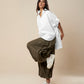 PANTS WITH  PLEATED AND ELASTICATED HEM