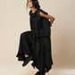LOW CROTCH PANTS WITH ASYMMETRICAL FRILL PANELS