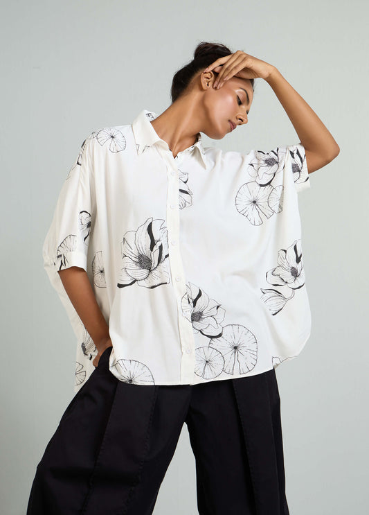 SHIRT WITH DROP ARMHOLE AND ROUNDED HEM
