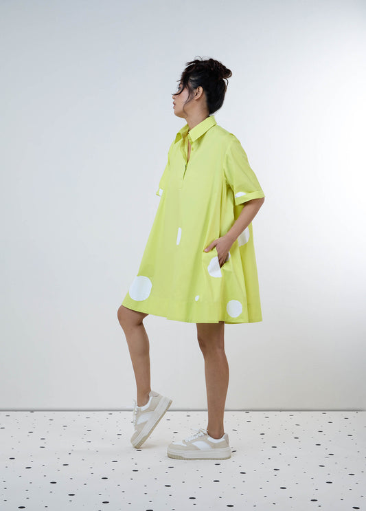 DRESS FLARE WITH FRONT PLACKET AND SIDE POCKETS