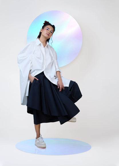 LAYERED CULOTTES WITH ASYMMETRICAL PANELS