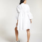 SHIRT DRESS WITH SMOCKING PANELS