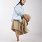 TOP WITH PLEATED FRONT AND PLACKET